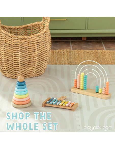 Ábaco de Madera Play Platoon para Niños 1-3 Años Boho Ábaco de Madera Play Platoon para Niños 1-3 Años Boho