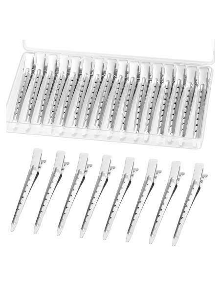 Clips para el Cabello Gingbiss 24 Pcs Metal 8.9 cm Plata