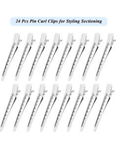Clips para el Cabello Gingbiss 24 Pcs Metal 8.9 cm Plata 2