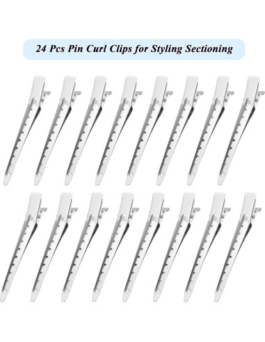 Clips para el Cabello Gingbiss 24 Pcs Metal 8.9 cm Plata