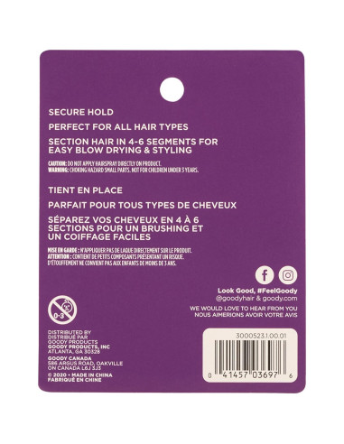 Clips de Sección de Aluminio Goody - 6 Unidades Plata