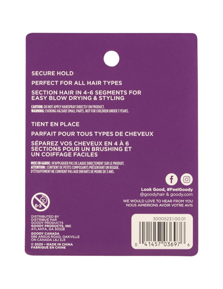 Clips de Sección de Aluminio Goody - 6 Unidades Plata