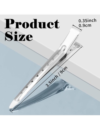 Clips para el Cabello Gingbiss 24 Pcs Metal 8.9 cm Plata