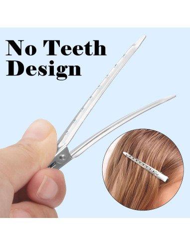 Clips para el Cabello Gingbiss 24 Pcs Metal 8.9 cm Plata