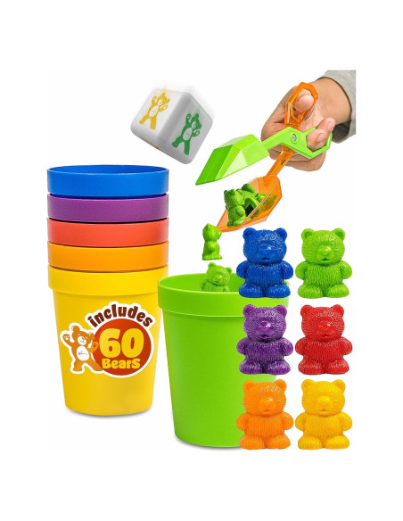 Conjunto de Osos Contadores Skoolzy - 70 Piezas Juguetes Educativos