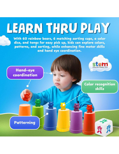 Conjunto de Osos Contadores Skoolzy - 70 Piezas Juguetes Educativos