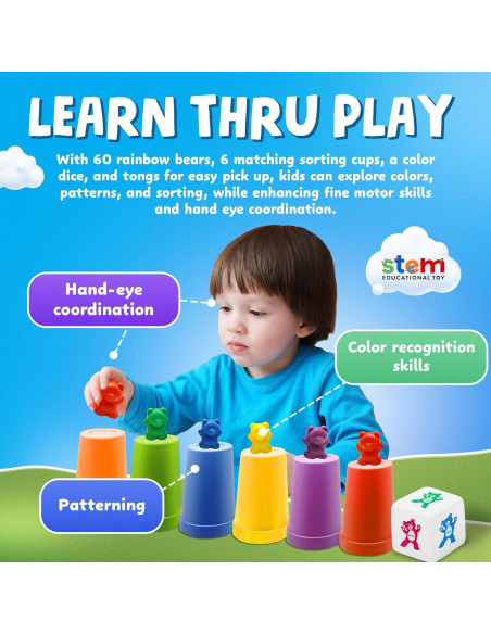 Conjunto de Osos Contadores Skoolzy - 70 Piezas Juguetes Educativos