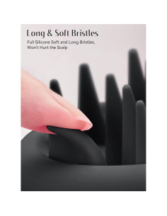 Masajeador de Cuero Cabelludo HEETA Negro - Cepillo Exfoliador 2