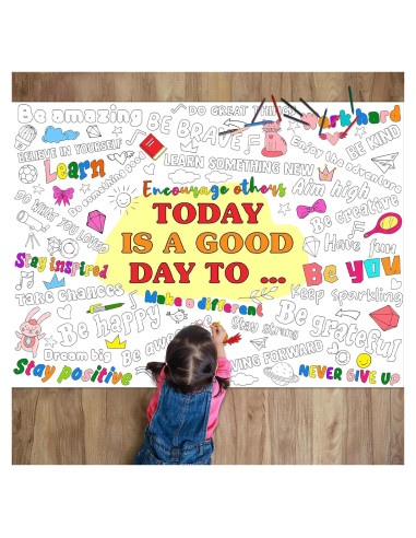 Póster Gigante para Colorear Afirmaciones Positivas Naozinebi 110x80cm