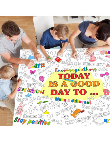 Póster Gigante para Colorear Afirmaciones Positivas Naozinebi 110x80cm