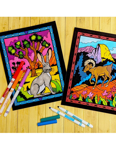 Super Pack 18 Pósters de Colorear Terciopelo Parques Nacionales