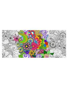 Póster de Colorear Mandala Jumbo Dvbonike 140x60 cm Floral