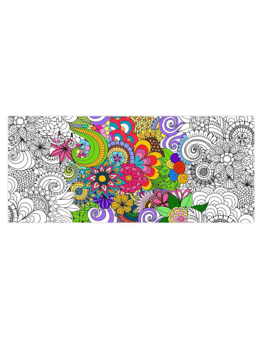 Póster de Colorear Mandala Jumbo Dvbonike 140x60 cm Floral
