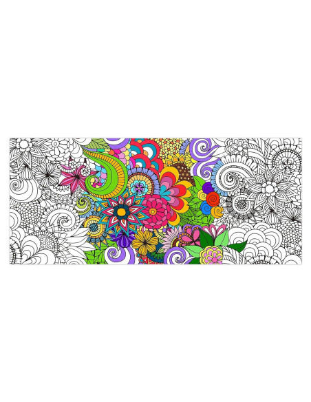Póster de Colorear Mandala Jumbo Dvbonike 140x60 cm Floral