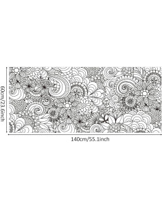 Póster de Colorear Mandala Jumbo Dvbonike 140x60 cm Floral 2