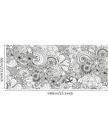 Póster de Colorear Mandala Jumbo Dvbonike 140x60 cm Floral