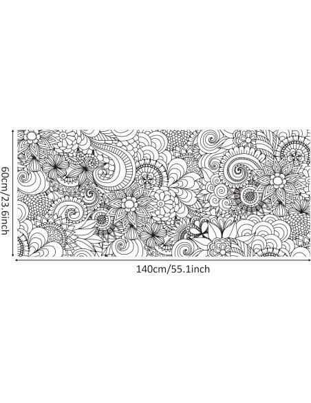 Póster de Colorear Mandala Jumbo Dvbonike 140x60 cm Floral
