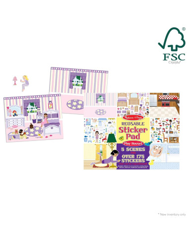 Juego de Almohadillas de Pegatinas Reutilizables Melissa & Doug - Casa de Jugar