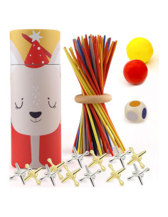 Juego de Jacks y Palitos Zhuji - 12 Jacks Metal + 60 Palitos Madera