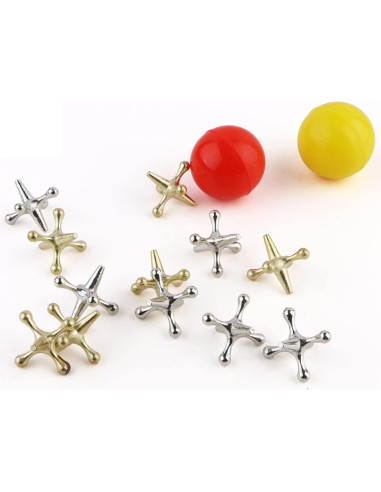 Juego de Jacks y Palitos Zhuji - 12 Jacks Metal + 60 Palitos Madera