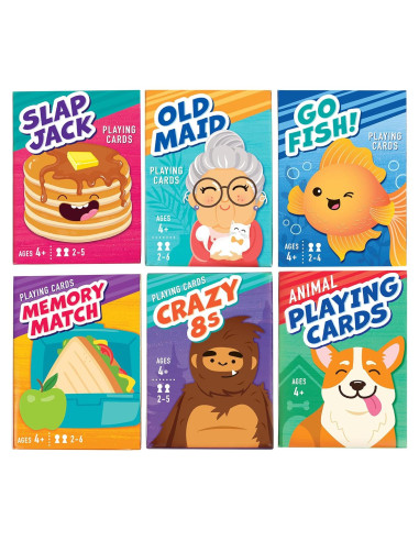 Juegos de Cartas para Niños LotFancy - 6 Barajas Educativas