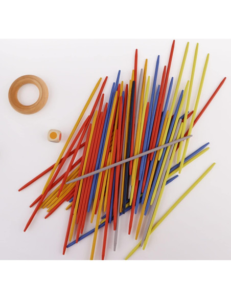 Juego de Jacks y Palitos Zhuji - 12 Jacks Metal + 60 Palitos Madera Juego de Jacks y Palitos Zhuji - 12 Jacks Metal + 60 Palitos Madera