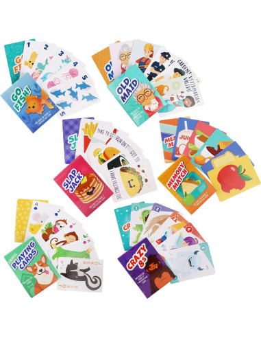 Juegos de Cartas para Niños LotFancy - 6 Barajas Educativas