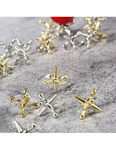 Juego de Jacks Legigo 3 Sets con Pelotas de Goma y Jacks Metálicos