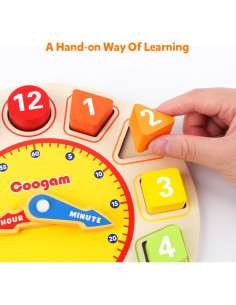 Reloj Educativo de Madera Coogam - Clasificador de Colores y Formas 2