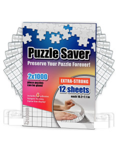 Hojas Adhesivas para Puzzles LEOGOR - 12 Hojas 25.9 x 18 cm