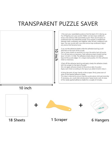 Hojas Autoadhesivas para Rompecabezas WISHDIAM - 18 PCS