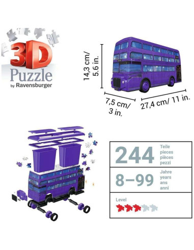 Rompecabezas 3D Autobús Noctámbulo Ravensburger - 216 Piezas