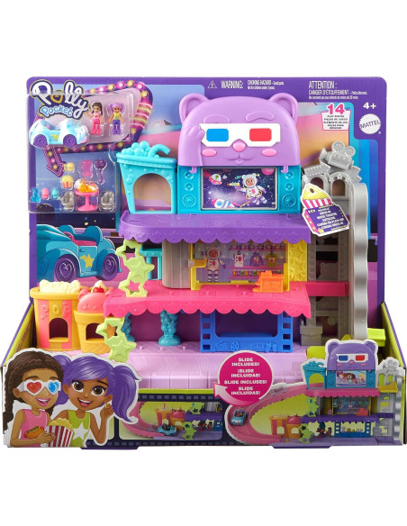 Juego de Autocine Polly Pocket Pollyville con 2 Muñecas y Accesorios