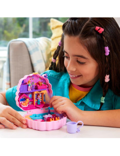 Juego compacto de peluquería Polly Pocket con 2 muñecas 2