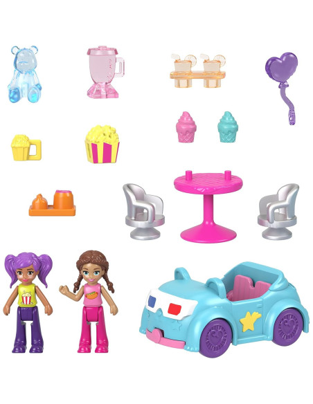 Juego de Autocine Polly Pocket Pollyville con 2 Muñecas y Accesorios