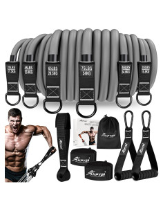 Bandas de Resistencia HPYGN 300LBS con Mangos para Ejercicio