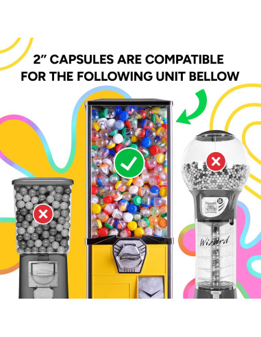 Cápsulas Redondas Transparentes Vacías Entervending 50 Pcs 5 cm