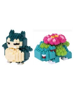 Nanoblock Set 2 en 1 Snorlax y Venusaur - Construcción Pokémon