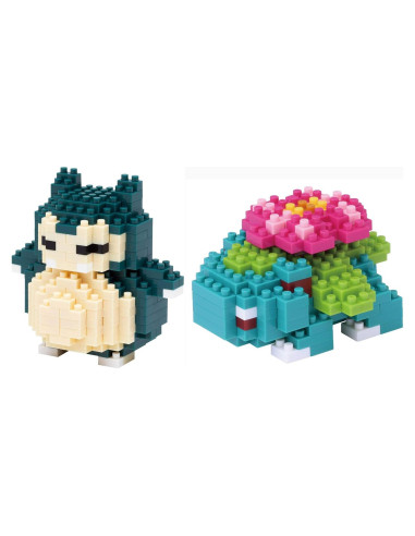 Nanoblock Set 2 en 1 Snorlax y Venusaur - Construcción Pokémon