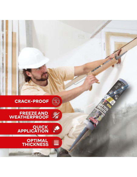 Cartucho Sellador Silicona Impermeable XFasten Negro 4-Pack 284g Cartucho Sellador Silicona Impermeable XFasten Negro 4-Pack 284g