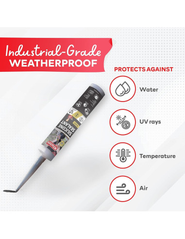 Cartucho Sellador Silicona Impermeable XFasten Negro 4-Pack 284g