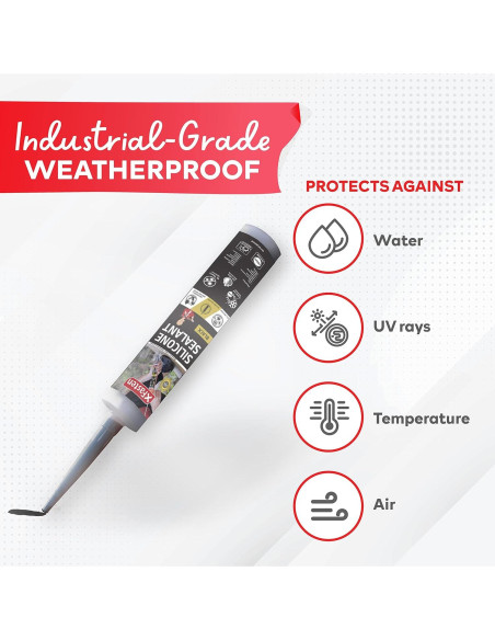 Cartucho Sellador Silicona Impermeable XFasten Negro 4-Pack 284g Cartucho Sellador Silicona Impermeable XFasten Negro 4-Pack 284g