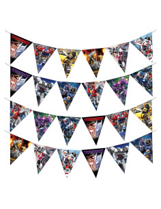 Banderín de Cumpleaños Transformers - Paquete de 2 - 12 Paneles