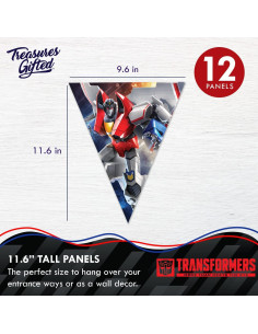 Banderín de Cumpleaños Transformers - Paquete de 2 - 12 Paneles 2
