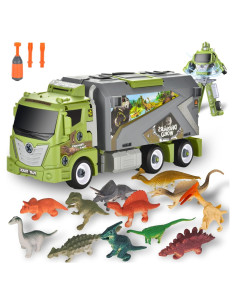 Camión de Transporte de Dinosaurios 3 en 1 M2W con 12 Figuras