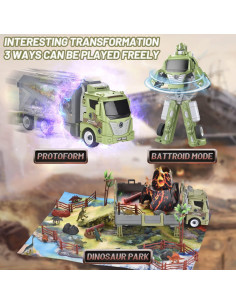 Camión de Transporte de Dinosaurios 3 en 1 M2W con 12 Figuras 2
