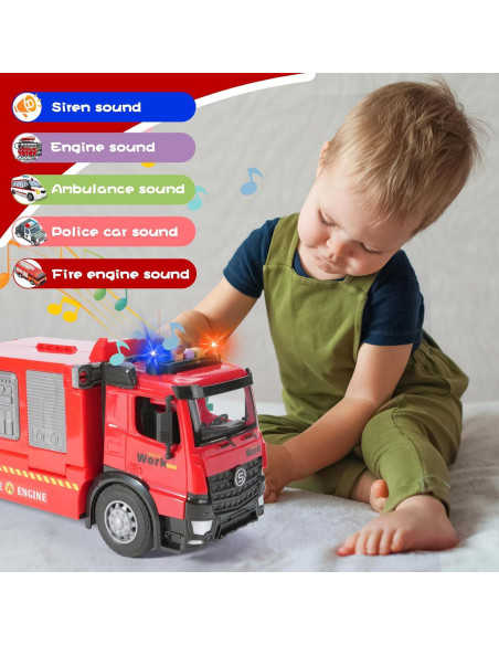 Camión de Bomberos Juguete FEIDAMA con Luz y Sonido Camión de Bomberos Juguete FEIDAMA con Luz y Sonido