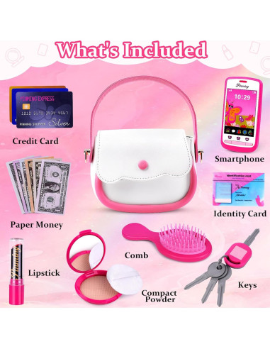 Cartera de Juego GJZZ para Niñas 3-8 Años - Set de Maquillaje Rosa