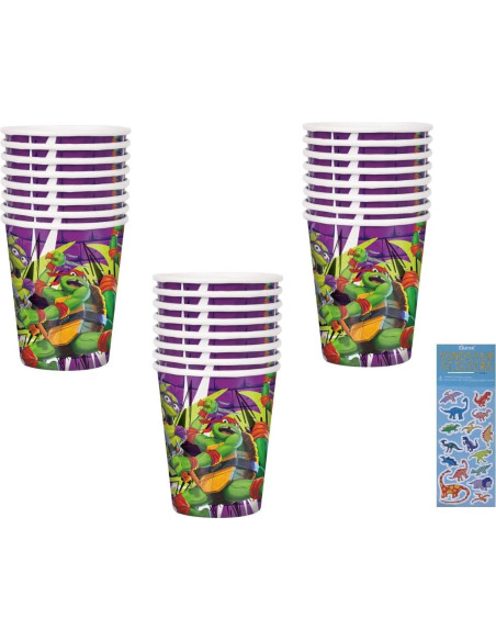Vasos de Papel TMNT Tortugas Ninja 24 unidades 266ml Vasos de Papel TMNT Tortugas Ninja 24 unidades 266ml