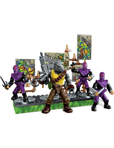 Set de Construcción Mega Bloks TMNT Rocksteady y Soldados Pie